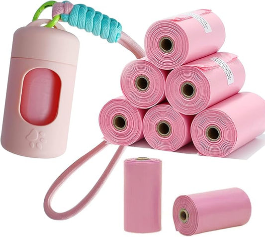 A&H ZIER Poop Bags Holder with Portable Colorful Lanyard, Soft-touch Dog Poop Bags Dispenser Dog Waste Bags, Compatible with any Dog Walking Accessories