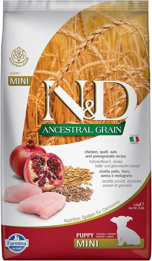 Natural And Delicious Chicken And Ancestral Low-Grain Puppy Formula Small Bites Dry Dog Food, 5.5-Pound