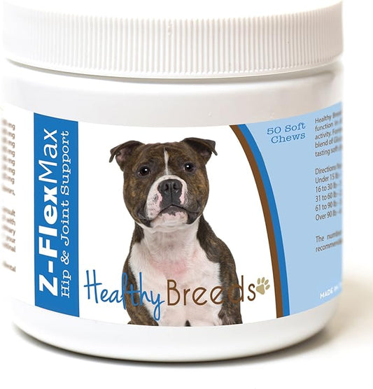 Healthy Breeds Staffordshire Bull Terrier Z-Flex Max Hip and Joint Soft Chews 50 Count