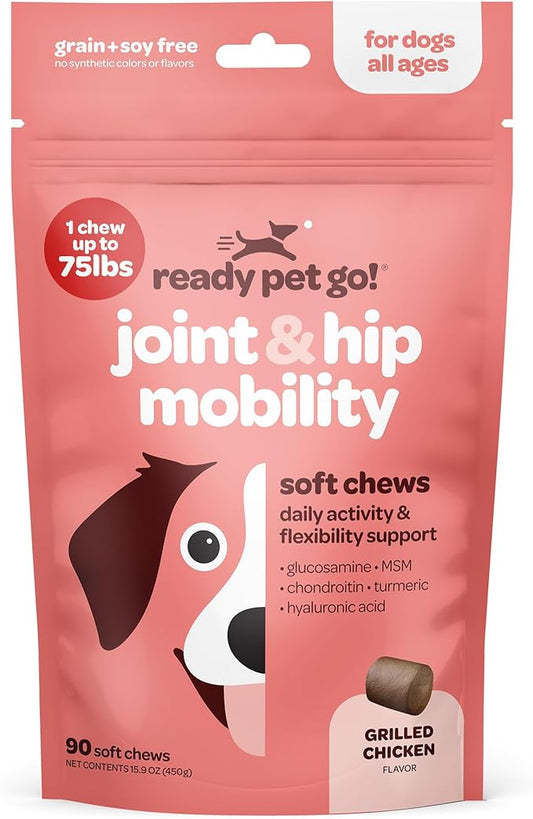 Glucosamine for Dogs Joints & Mobility Hip and Joint Supplement for Dogs with Glucosamine Chondroitin MSM Turmeric & More | Dog Glucosamine Chews Breeds | 90 Chews