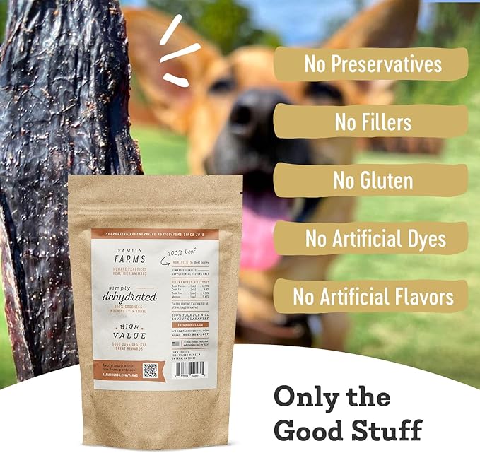 Farm Hounds Beef Kidney Jerky Treats for Dogs, Premium Dried Dog Treats, High Protein Training Treat for Small & Large Dogs, Natural & Healthy Dog Treats, Made in USA, Beef Kidney 4oz
