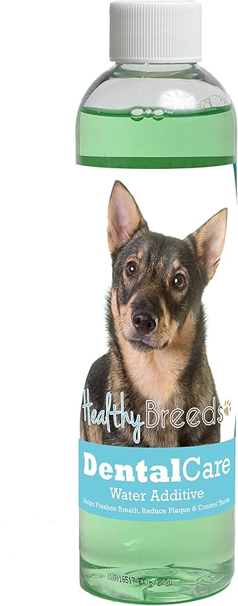 Healthy Breeds Dog Dental Care Water Additive for Swedish Vallhund - OVER 200 BREEDS - Easier Than Sticks Wipes Spray Chews & Treats - Mint Flavor - 8 oz