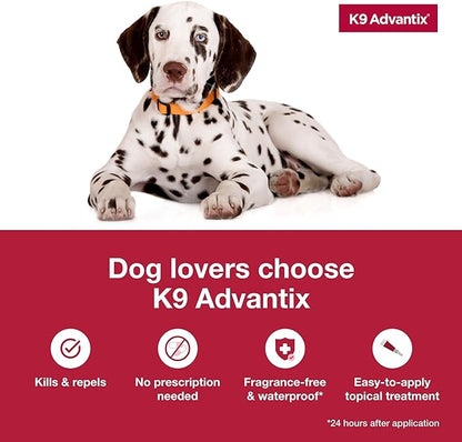 K9 Advantix Flea, Tick & Mosquito Prevention for Dogs 21-55 lbs. | Flea Drops for Large Dogs | Apply Monthly | 2 Treatments