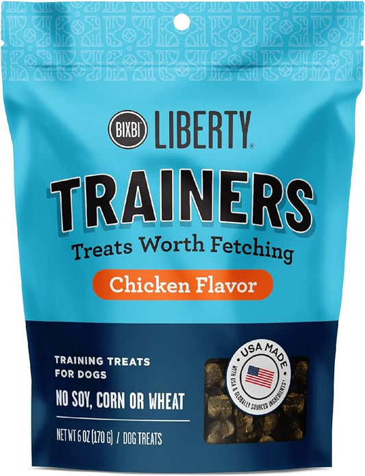 BIXBI Liberty Trainers, Chicken (6 oz, 1 Pouch) - Small Training Treats for Dogs - Low Calorie and Grain Free Dog Treats, Flavorful Pocket Size Healthy and All Natural Dog Treats