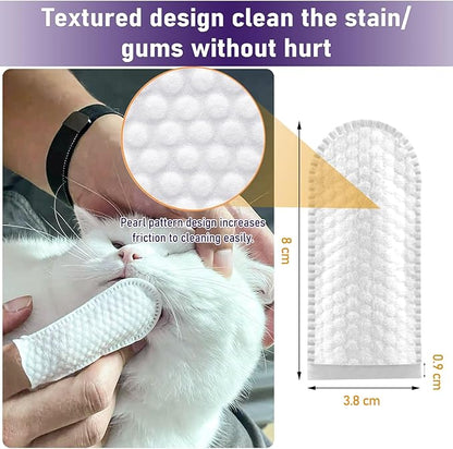 HavenJanny 50pcs Pet Teeth Cleaning Wipes for Dogs and Cats, Dog Dental Wipes for Reducing Plaque and Freshening Breath, Disposable Gentle Cleaning and Gum Care Pet Wipes