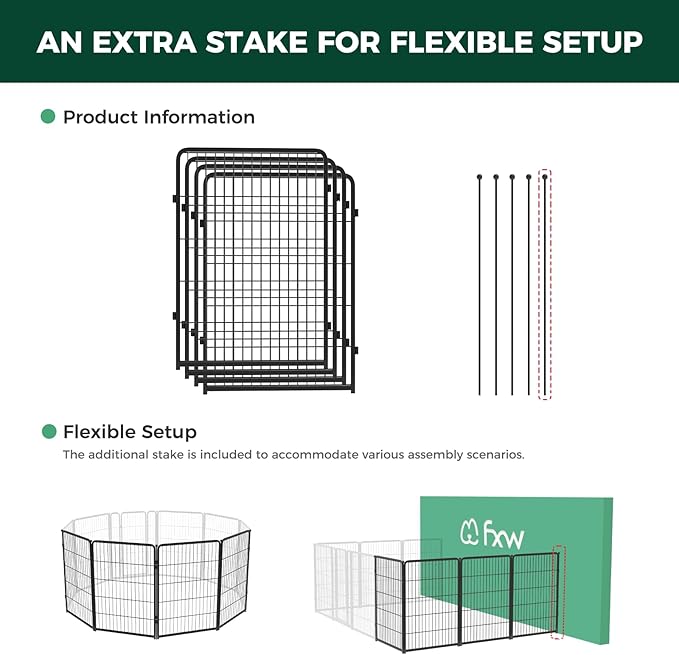 FXW Homeplus Dog Playpen Designed for Indoor Use, 40" Height for Large Dogs, Black│Patented