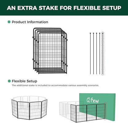 FXW Homeplus Dog Playpen Designed for Indoor Use, 40" Height for Large Dogs, Black│Patented