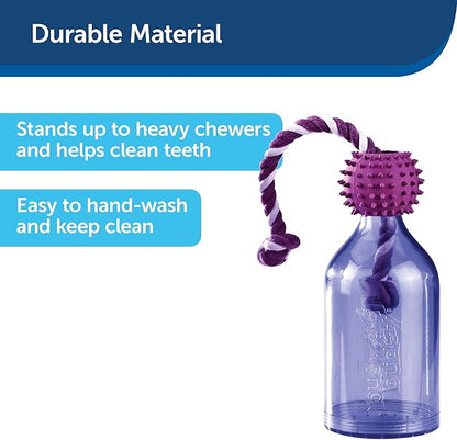 PetSafe Busy Buddy Tug-A-Jug - Treat-Dispensing Dog Toy - Slow Down Eating - 2 Cup Capacity - Lower Separation Anxiety - Cleans Teeth - Easy to Wash - Multi-Sensory Stimulation - Purple, M/L