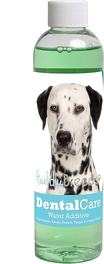 Healthy Breeds Dog Dental Care Water Additive for Dalmatian - Helps Freshen Breath, Reduce Plaque & Control Tartar - Mint Flavor - 8 oz