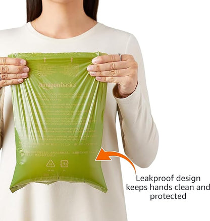 Amazon Basics Dog Poop Bags With Dispenser and Leash Clip, 13x9 inches, Cucumber Scented, 810 Bags, 54 Pack of 15