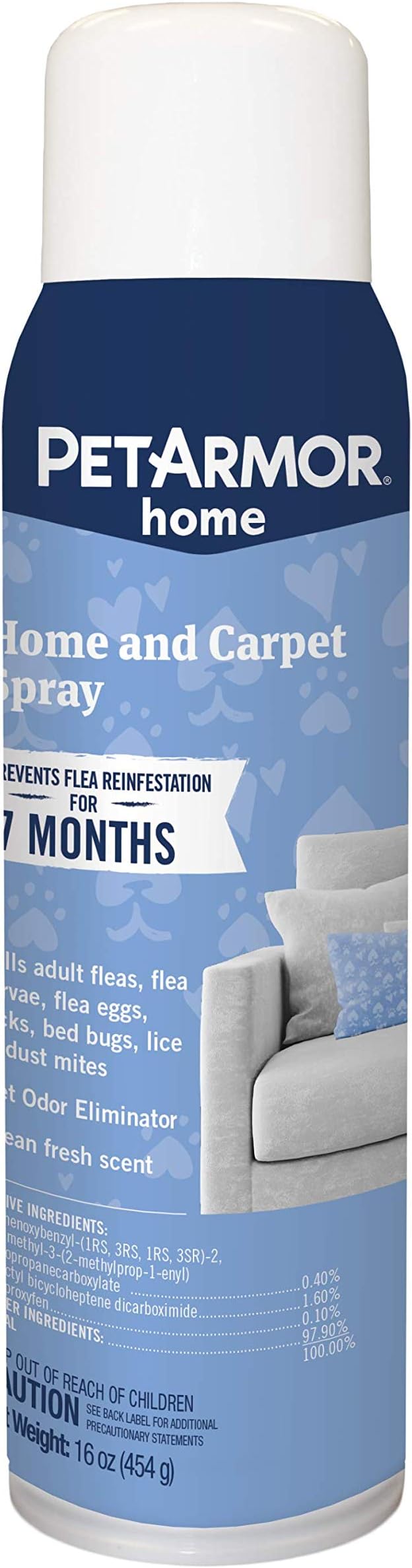 PETARMOR Home and Carpet Spray for Fleas and Ticks, Protect Your Home From Fleas and Eliminate Pet Odor, 16 Ounce