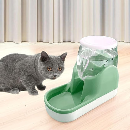 kathson Automatic Dog Water Dispenser 1 Gallon Gravity Cat Water Dispenser Dogs Water Station Bowl Large Capacity Feeder Waterer Pet Drinking Fountain Green