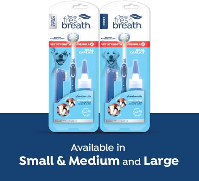 Fresh Breath Certified Wellness Collection Vet Strength Oral Care Kit for Small & Medium Dogs - Removes Plaque & Tartar - Freshens Bad Dog Breath - Teeth Cleaning Kit