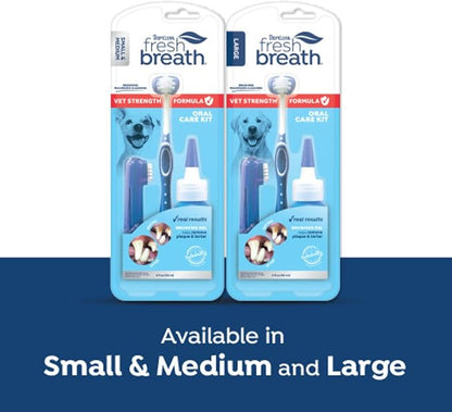 Fresh Breath Certified Wellness Collection Vet Strength Oral Care Kit for Small & Medium Dogs - Removes Plaque & Tartar - Freshens Bad Dog Breath - Teeth Cleaning Kit