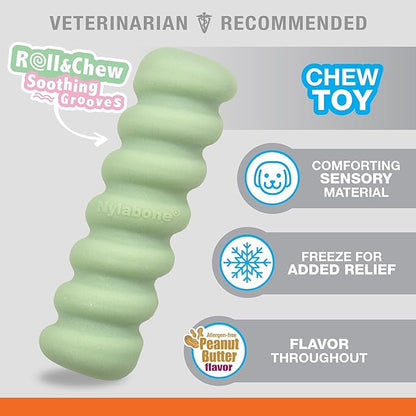 Nylabone Sensory Material Puppy Chew Toys Bundle - Puppy Teething Toys for Boredom & Stimulation - Puppy Supplies - Allergen-Free Peanut Butter and Chicken Flavor, Small/Regular (2 Count)