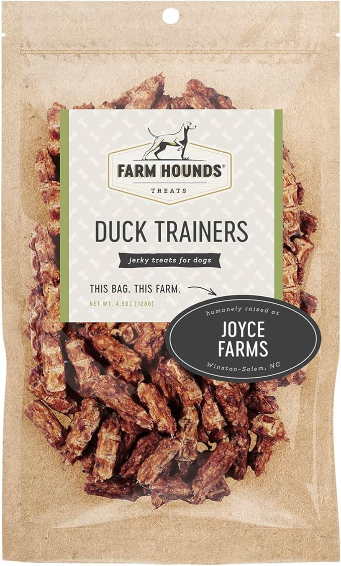 Farm Hounds Premium Bite-Sized Duck Training Treats for Dog, 100% Made from Humanely-Raised Ducks, Dog Trainer Treats Healthy Delicious Dog Bites, Made in USA, 2-Pack