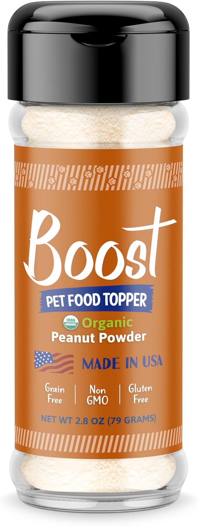 Raw Paws Boost Pet Food Topper Organic Peanut Powder, 2.8-oz - Made in USA - Dog Food Topper, Peanut Butter Dog Treats Meal Toppers for Dogs, Dog Flavor Food Toppers for Picky Dogs, Dog Food Sprinkles