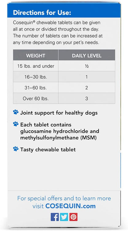 Nutramax Cosequin Standard Strength Joint Health Supplement for Dogs, with Glucosamine and MSM, 75 Chewable Tablets (Pack of 2)