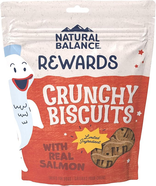 Natural Balance Limited Ingredient Rewards Crunchy Biscuits, Grain-Free Dog Treats for Adult Dogs of All Breeds, Salmon & Sweet Potato Recipe, 28 Ounce (Pack of 1)
