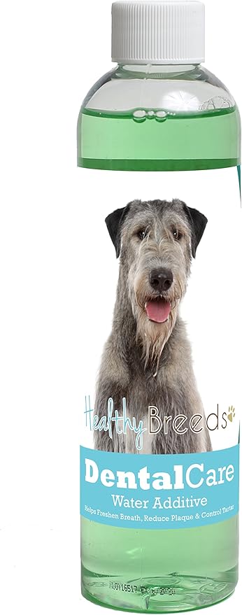 Healthy Breeds Dog Dental Care Water Additive for Irish Wolfhound - Helps Freshen Breath, Reduce Plaque & Control Tartar - Mint Flavor - 8 oz