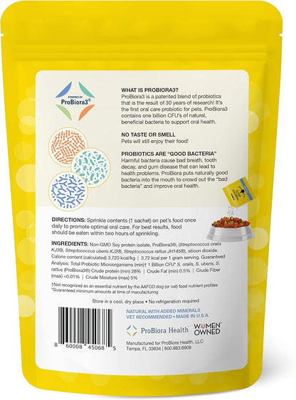 Probiora for Dogs | Dog Probiotic Supplement for Oral Care | Pet Probiotics to Reduce Bad Breath | Dog Nutritional Supplement for Dental Health | 30 Servings (Pouch)