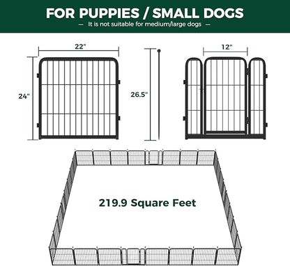 FXW Rollick Dog Playpen for Yard, RV Camping│Patented, 24 inch 32 Panels