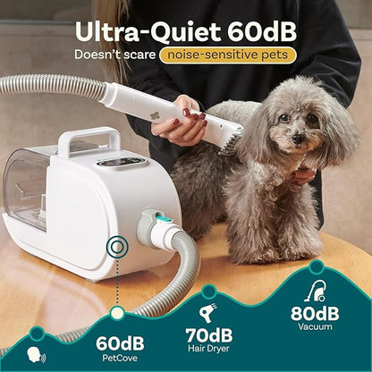 7 in-1 Dog Grooming Kit And Dog Hair Dryer, 60db low Noise Dog Grooming Vacuum, Pet Vacuum Grooming Kit, Dog Hair Vacuum, Dog Hair Dryer, Pet Dryer, Dog Blow Dryer, Cat Grooming Kit
