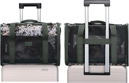 Frame Type Soft Surface Special pet Carrier, Soft Bread, cat, Dog and Rabbit Transport Carrier, and Carrier Approved by Airlines for pet Transport. (Large, Army Gray)