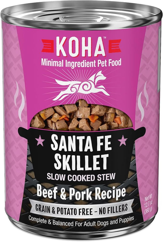 KOHA Santa Fe Skillet Stew for Dogs with Beef and Pork, High Protein Wet Dog Food, 12.7oz Cans (Case of 12)