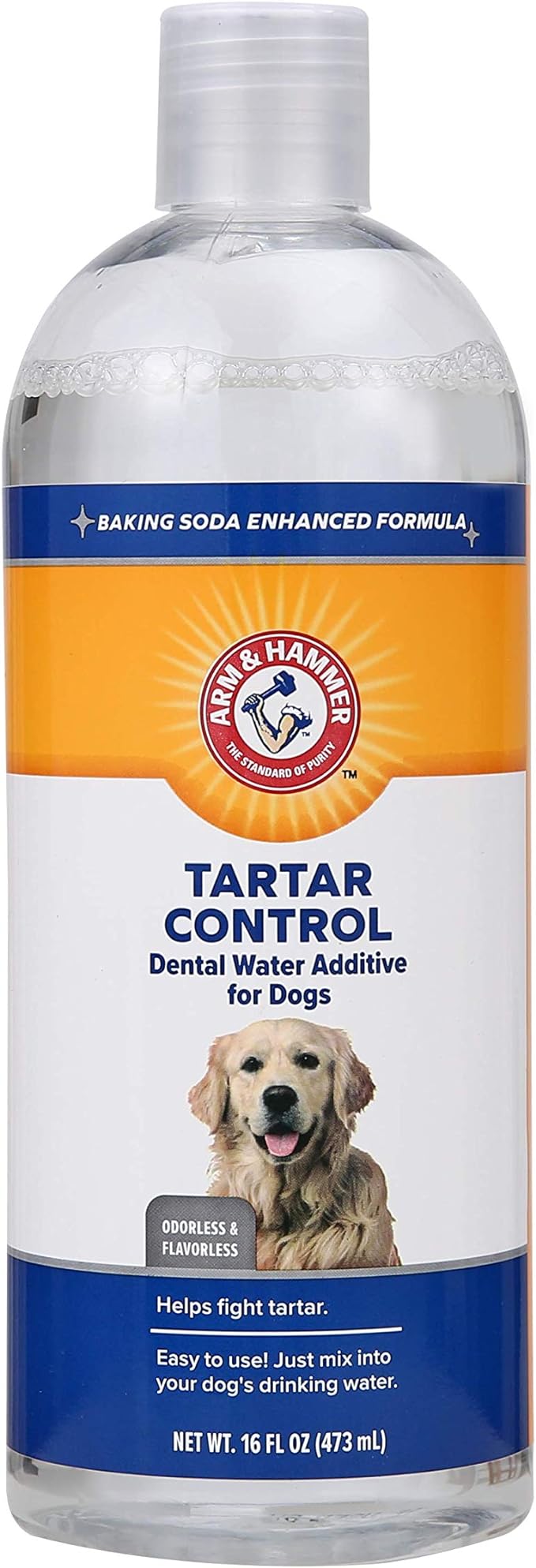 Arm & Hammer for Pets Dental Water Additive for Dogs, Tartar Control | Dog Dental Care Reduces Plaque & Tartar Buildup Without Brushing | 16 Fl Oz (Pack of 1), Odorless and Flavorless