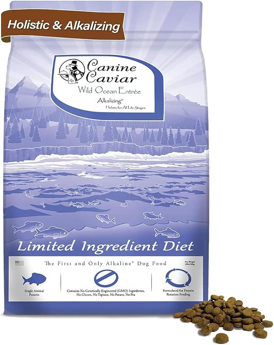 Canine Caviar Wild Ocean Dog Food – Limited Ingredient Alkaline Holistic Dog Food – All Life Stages – Gluten Free, Ultra-Premium Dog Food – Healthy Skin & Coat – Herring & Quinoa – 11 lbs