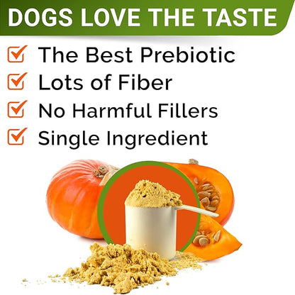 Pumpkin for Dogs - Pack of 2 - 16.2oz High Fiber Powder Supplement - Stool Consistency and Softener - Diarrhea, Constipation, Upset Stomach, Food Sensitivity, Scoot - Digestion Support - Made in USA