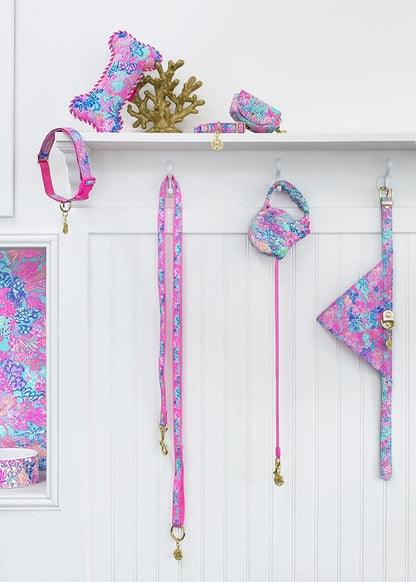 Lilly Pulitzer Cute Dog Leash with Handle Loop, Long Walking Lead Holds Pets Up to 90 Pounds, Splendor in The Sand (S/M)