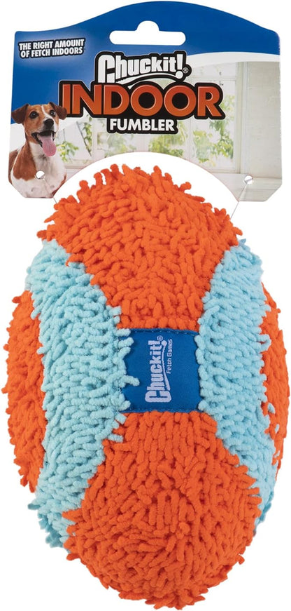 Chuckit! Indoor Fetch Fumbler Dog Toy (9.5 Inch), Orange and Blue