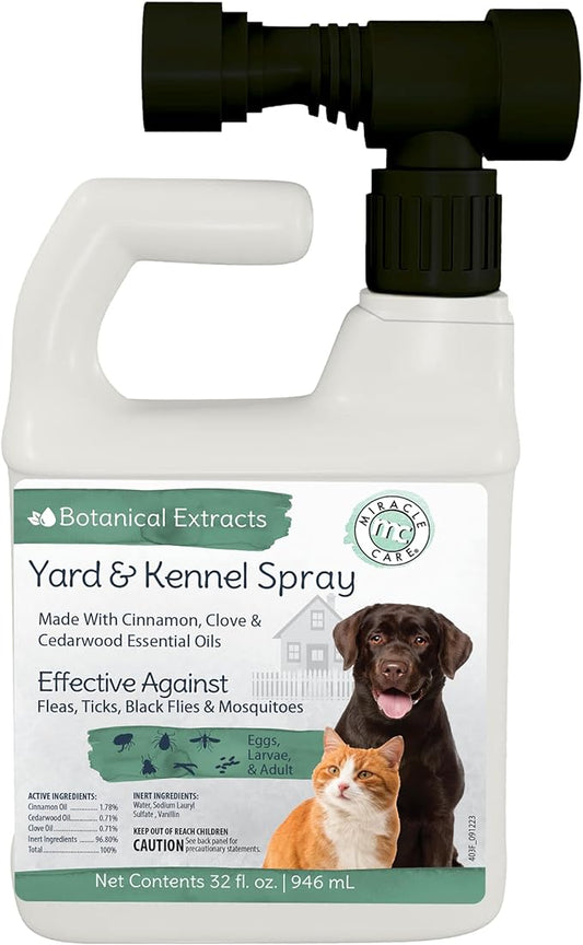 Natural Yard and Kennel Flea & Tick Spray with Convenient Hose -End Sprayer Hookup. 32oz bottle covers up to 4, 500 sq ft., Natural Chemistry Natural Yard and Kennel Flea & Tick Spray, 32 oz.