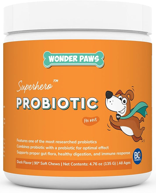 Probiotics for Dogs – Daily Probiotic Supports Gut Health, Digestion, Gas, Bloating, Constipation, Stomach Relief & Immune Support - With Natural Probiotic & Prebiotic – 90 Probiotic Chews