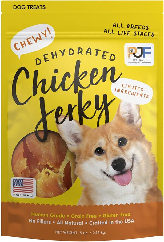 Premium Whole Muscle Chicken 5 oz. Dog Jerky Treats | 100% Human Grade | USA Made | High Protein | Grain Free | Limited Ingredients | No Filler | BHA-BHT Free | Chewy Texture