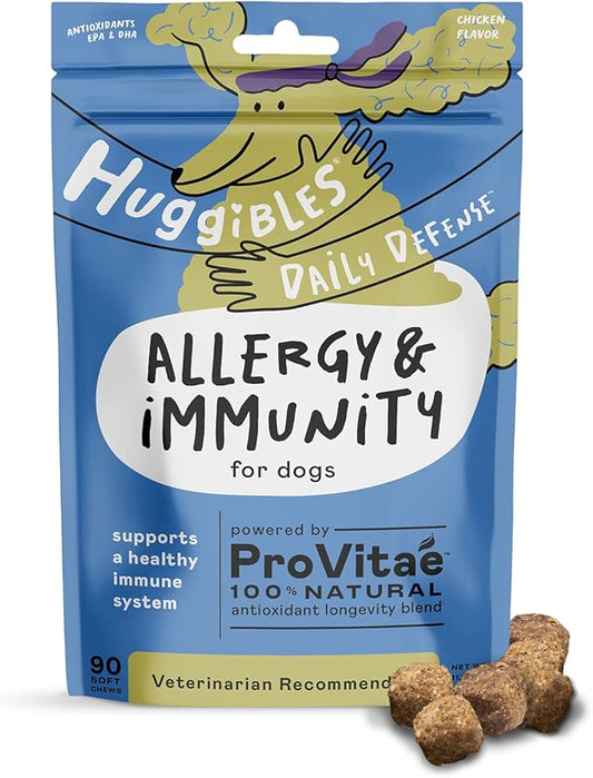 Allergy & Immunity Chews for Dogs, Dog Supplement for Allergy Relief with Omega, Promotes Itch Relief, Allergy Relief, Immune System, and Longevity