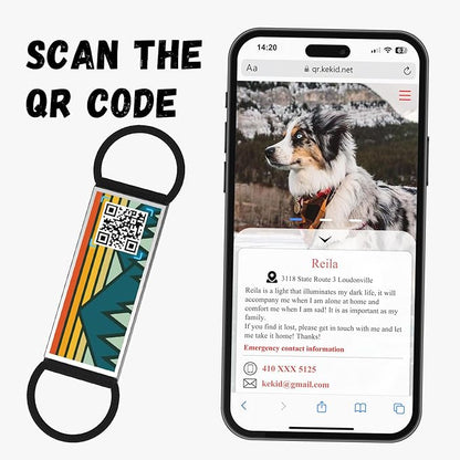 QR Code Dog Tag,Silent Dog Tags Personalized for Pets, Slide On Dog Tag,Custom Dog Name ID Tags Personalized Noiseless Dog and Cat Tags-Free Online&Scan QR Receive Instant Location Alert Email