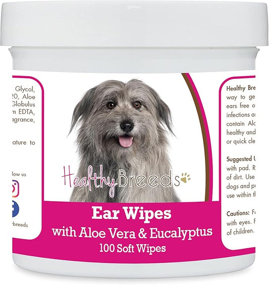 Healthy Breeds Pyrenean Shepherd Ear Cleaning Wipes with Aloe & Eucalyptus for Dogs 100 Count