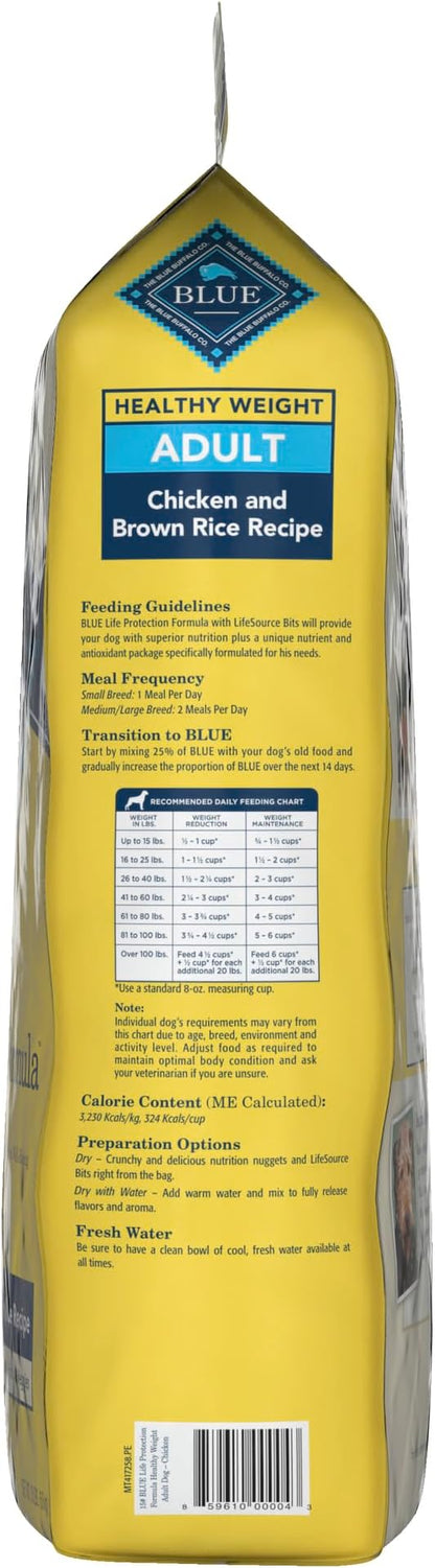 Blue Buffalo Life Protection Formula Natural Adult Healthy Weight Dry Dog Food, Chicken and Brown Rice 15-lb