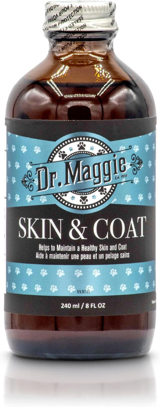 Dr. Maggie Skin and Coat | Omega 3 Supplement with Fish Oil, Flax, and Olive Oil | 240 ml