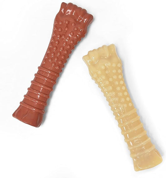 Nylabone Power Chew Textured Femur Bone Chew Toy for Dog, Indestructible Dog Toys for Aggressive Chewers Large Breed, Bacon Flavor, X-Large/Souper (2 Count)