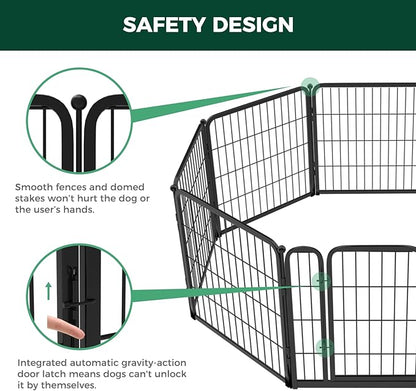 FXW Homeplus Dog Playpen Designed for Indoor Use, 24" Height for Puppy and Small Dogs, Black│Patented