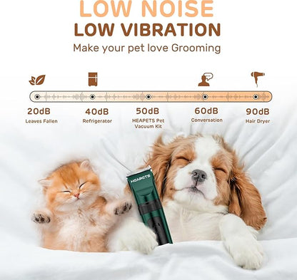 Dog Clippers for Grooming, 2 Pack Pet Hair Trimmers with 2 Speed Grooming Mode, Rechargeable, Cordless, Electric Quiet, Suitable for Dogs Cats (Green)