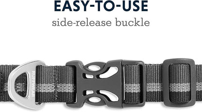 Ruffwear, Crag Dog Collar, Reflective and Comfortable Collar for Everyday Use, Granite Gray, 11"-14"
