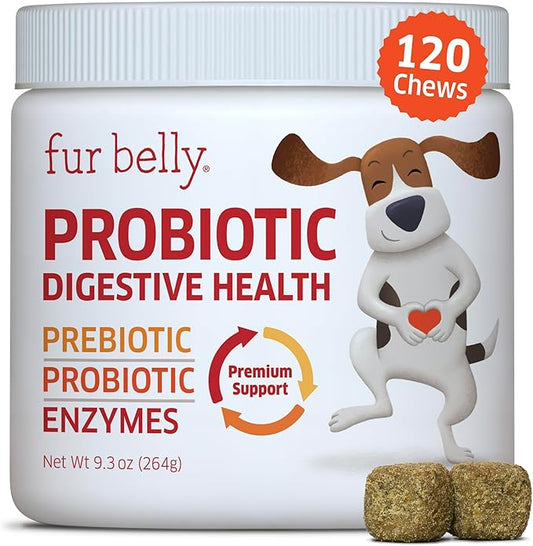 Probiotics for Dogs - Hot Spot Remedy for Dogs + Prebiotic - Dog Allergy Chews - Improve Digestion & Upset Tummy, Relieve Gas & Diarrhea, Dog Probiotics and Digestive Enzymes, 120 Dog Probiotic Chews