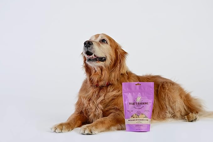 What's Barking Roasted Duck with Orange & Carrots Crunchy Hearts - Premium Dog Treats, Natural Ingredients, No Wheat, Made in USA - 6 Oz (Pack of 3)