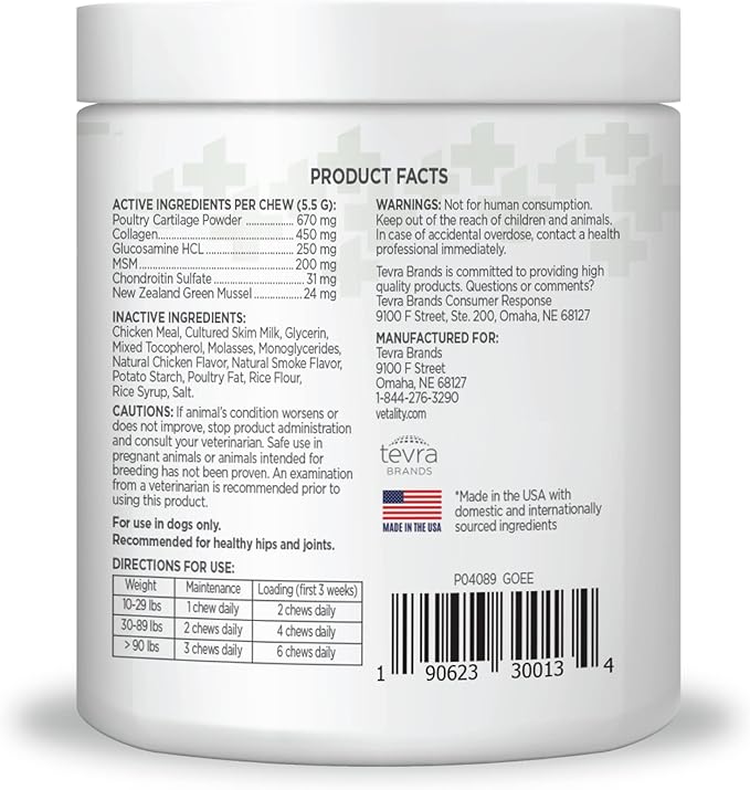 Well Chews | Soft Chew Supplements for Dogs | 60 Count | Made in USA (Hip + Joint)