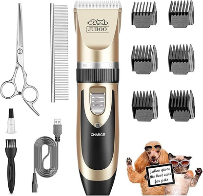 Dog Clippers Low Noise Professional Rechargeable Cordless Quiet Dog Grooming Kit for Cats Pets